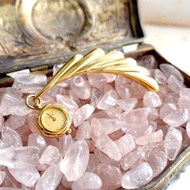 日本中古金黃色羽翼陀錶鐘錶心口針襟針別針襟針 古著珠寶首飾品