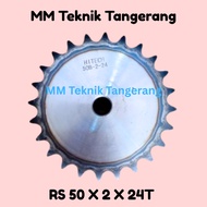 Sprocket RS 50 x 2 x 24 T Gear RS 50-2x24T Double Chain Gear Z 24T 24 T RS50 -2 50Z24 50x2x24T 50-2 