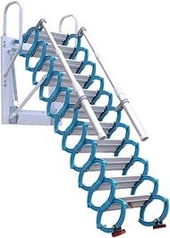 Telescoping Ladder Safety Telescoping Ladder Non-Slip Feet Folding Ladder for Outdoor Work, Attic an