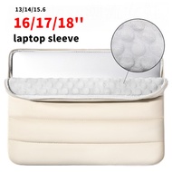 High Quality 16 17 18 inch Down Fluffy Laptop Sleeve 360 Full Surround Airbag Shockproof Women Man.