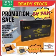 WSS Wincity 6v 7ah Rechargeable Battery Autogate UPS  Sealed Lead Acid Battery