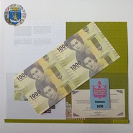 uncut uang pecahan 1000 rupiah 2016 UNC