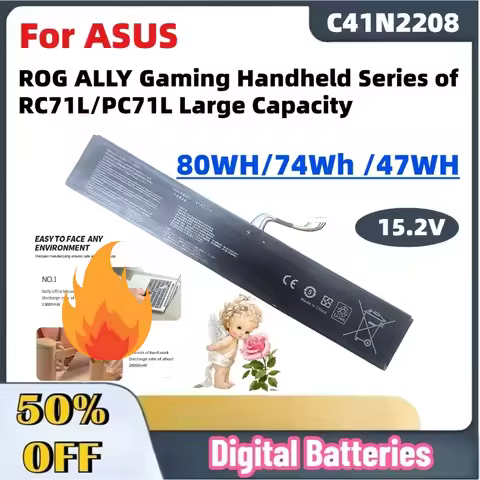 Upgrade New 15.2V 80WH/74Wh /47WH C41N2208 Laptop Battery for ASUS ROG ALLY Gaming Handheld Series o