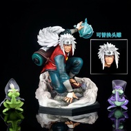 Naruto GK Jiraiya Toad Immortal Sannin Replaceable Head Statue Ornaments Figure NQQS