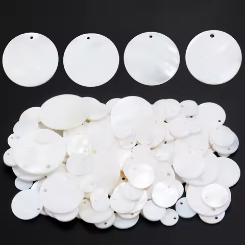 5-30pcs Natural Shell Disc 8-30mm White Flat Round Shell Beads With Hole For DIY Jewelry Making Brac