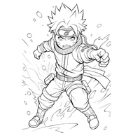 Combo Set of 50 Naruto Coloring Pages A4, A5 Size - Educational toys to help children practice creat