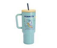 TORA แก้วน้ำพร้อมหลอด Snoopy ความจุ 1000 มล. สีน้ำทะเลเข้ม รุ่น RK4095H SNOOPY25