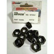 JLB 4PCS M10 Roda Nat Logam Hex M10xP1.0 NT002 Bahagian Kereta RC
