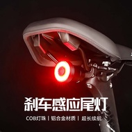 ESLNFBicycle Light Road Bike Highlight Warning Light Brake Induction Taillight Outdoor Mountain Bike Riding Light