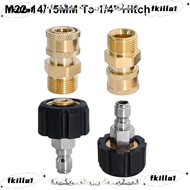 FKILA 1Set Pressure Washer Adapter Set, Couplers Swivel M22-14mm/15mm to 1/4" Spray Sprinkler Quick 