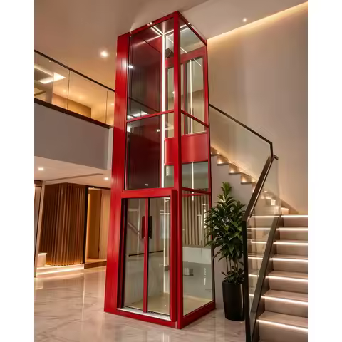 Custom Residential Elevator Lift for Duplex Loft Apartment Single House 2 Floor Home Elevator Hydrau