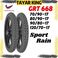 GRT 668 TUBELESS TAYAR TIRES MOTORCYCLE SPORT RAIN TAYAR HUJAN TAHUN 2024 70/90-17 80/90-17 90/80-17