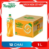 THÙNG 12 CHAI NƯỚC CAM ÉP ORANGE JUICE TROPICANA TWISTER 1L