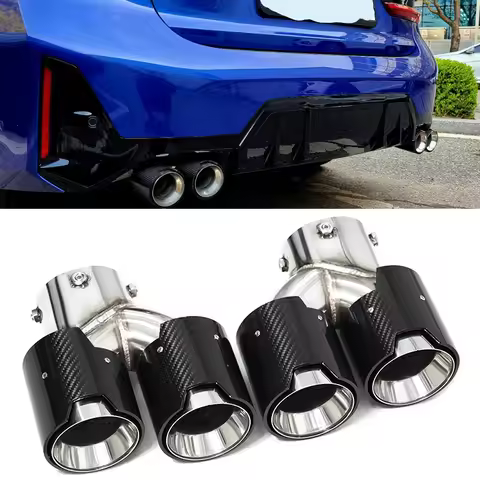 1 Pair For BMW G20 G21 M340i 3 Series M Performance Quad Carbon Fiber Tailpipe Muffler Exhaust Tip N