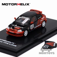 Motorhelix 1:64 Civic TYPE R (EK9) Red Black Diecast Model Car