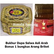 Bukhur Dupa Salwa Kaleng Bonus Arang Briket Bakhour Buhur Odour Pengharum Ruangan Wangi Aroma Therap