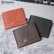 TIMEKEY Slim PU Leather Men Wallet Folding Vintage Credit Card Holder Large Capacity Money Purse Wal