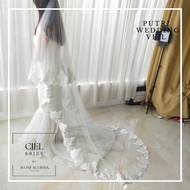Princess Veil Sequin Wedding Veil Long Lace with Sequins