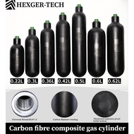 0.22L/0.3L/0.36L/0.42L/0.5L/0.6L/0.62LAir Tank Carbon Fiber Black Gas Cylinder Diving Tank Capaacity