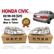 DEPO  CIVIC EK EK99 HEAD LAMP CHROME / S21 LAMPU STANDARD DEPO TAIWAN EK9 99 EJ B16A B16 B18C B18 19