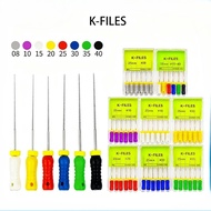 Dental Hand Use K-Files Endodontic 6Pcs/Box Root Canal Files 21/25mm Stainless Steel Dentist Tools D