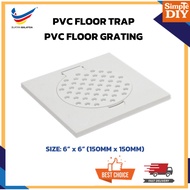 PVC FLOOR TRAP/PVC PLASTIC FLOOR TRAP/PENUTUP LUBANG LANTAI/PVC FLOOR GRATING 6" x 6" (150MM x 150MM