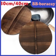30/40cm Natural Wooden Pot Lid Handmade Fir Pot Lid Frying Pan Lid Anti-Scalding