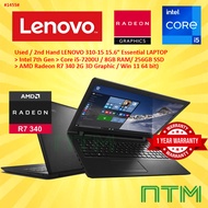 #1455  Used LENOVO IP-310 7th Gen Intel Core i5-7200U 8GB 256GB SSD AMD Radeon R7 340 2G 3D Graphic 
