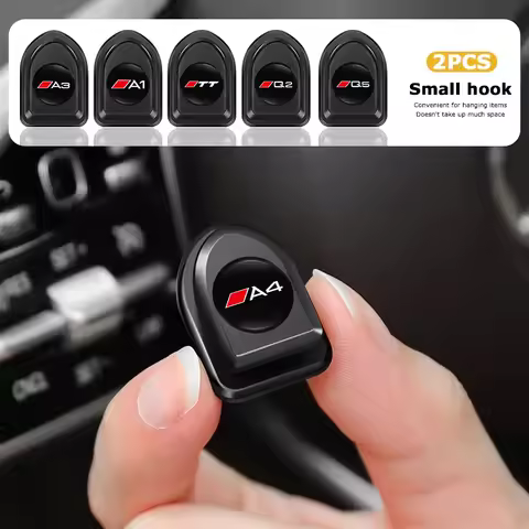 2Pcs Car Mini Storage Hook Clip Holder Sticker For Audi A1 A3 8P 8V A4 B6 B7 B8 B9 A5 A6 C7 C8 A7 A8