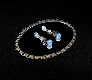 月光石 夜光 玻璃球 小星星 耳環【繁星點點】