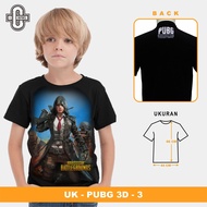GAME KIDS T-SHIRT - (FREE FIRE / FF / / FREE FIREE / MOBILE LEGENDS / PUBGM) - pubg 3d - 3