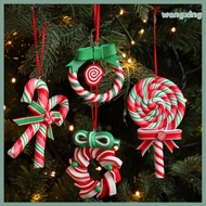 [WX] Christmas Lollipop Ornament Colorful Polymer Clay Peppermint Candy Cane Hanging Decoration Xmas