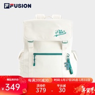 FILA FUSION斐乐潮牌背包情侣款2023秋季新款女大容量电脑包男包 米白-IV XS