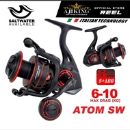 Ajiking Reel Atom SW (5+1BB) Waterproof Spinning Reel Saltwater (Drag Power 6-10kg) Mesin Pancing jo