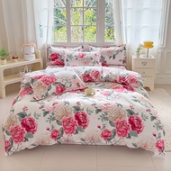 Floral Style Quilt Cover Set Comfortable Duvet Cover with Pillowcases Single/Queen/King Size Duvet C