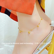 18K Gold Plated Stainless Steel Anklet for Woman Multiple Round Beads Anklet Gold 916 Jewellery 脚链