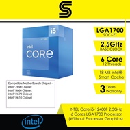 INTEL Core i5-12400F 2.5GHz  6 Cores LGA1700 Processor (Without Processor Graphics)