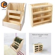 [prettyia] Hay Feeder Stand, Wooden Grass Dispenser, Wooden Small Animal Feeder, Guinea Pig Hay Feed