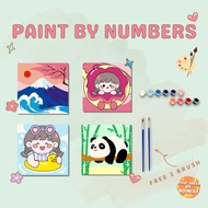 Diy Paint By Numbers Kit 1set Number Canvas Board | Canvas Painting Tools 20x20 With Frame Digital Painting Landscape Animal Cartoon