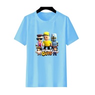 Stumbly Guys Short Sleeve T-Shirt Latestbiru Premium Boys' Top/ with Stumble Guys Character Motif
