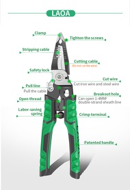 LAOA Multifunctional Long Nose Pliers Pointed Nose Pliers Wire Stripping Pliers 9 " Terminal Crimpin