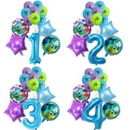 15pcs Monsters University Balloons Birthday Party Decor 32 Inch Blue Number Cartoon Balloon Baby Sho