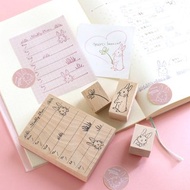 【可愛兔子印章組】附貼紙｜月曆｜週曆｜行程｜手帳｜便利貼｜手帳印章｜自然風格