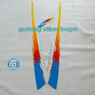 CRYSTAL TUNE 1992 MOTORCYCLE STRIPING STICKER YELLOW-BLUE