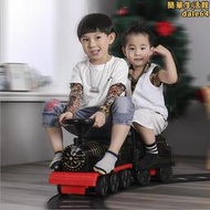 可坐人電動小火車 兒童學步車玩具3歲軌道車停車場男童四輪汽車