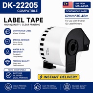 [ READY STOCK ] DK-22205 DK22205 Brother Compatible Label Tape Thermal Sticker Paper