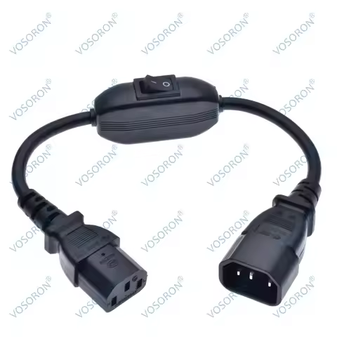 C14-C13 Extension Power Cord, IEC 320 C13 Female to C14 Male with 10A On/Off Switch Power Adapter Ca
