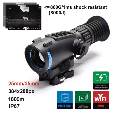 Thermal Monocular Scope 384X288 50Hz Thermal Visor for Hunting 25mm 35mm Lens Thermal Scope NETD 25m