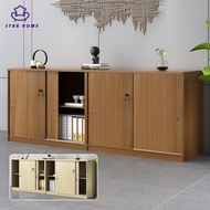 SH Cabinet with lock File Storage Cabinet  Wooden Cabinet  Sliding Door cabinet Low Cabinet  Office 