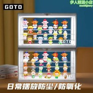 GOTO模型帶燈光展示盒泡泡瑪特壓克力防塵透明潮玩收納盒樂高架子